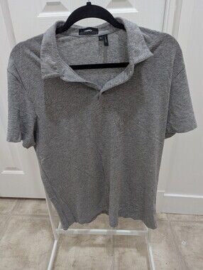 Theory Gray Short Sleeve Polo Shirt